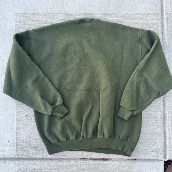 Vintage Army Green Blank Jerzees Sweatshirt Size XL - Picture 4 of 4